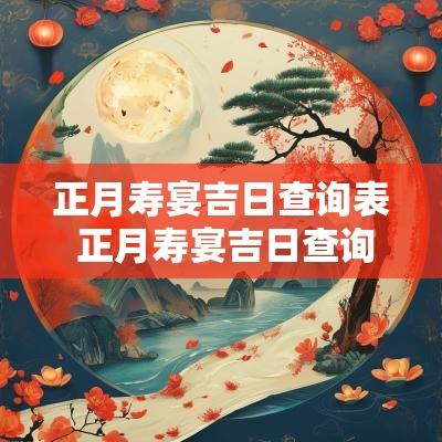 正月寿宴吉日查询表 正月寿宴吉日查询表图