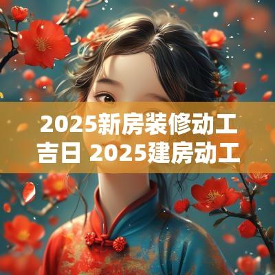 2025新房装修动工吉日 2025建房动工吉日吉时