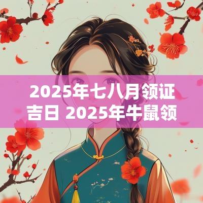 2025年七八月领证吉日 2025年牛鼠领证吉日