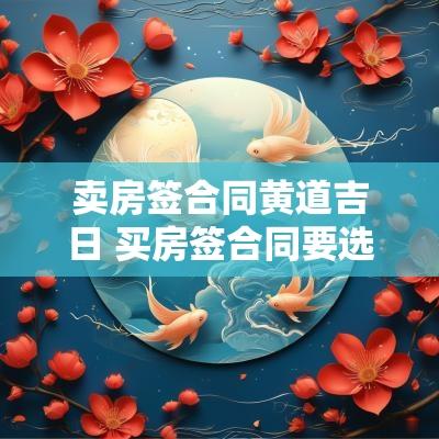卖房签合同黄道吉日 买房签合同要选择黄道吉日吗