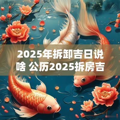 2025年拆卸吉日说啥 公历2025拆房吉日