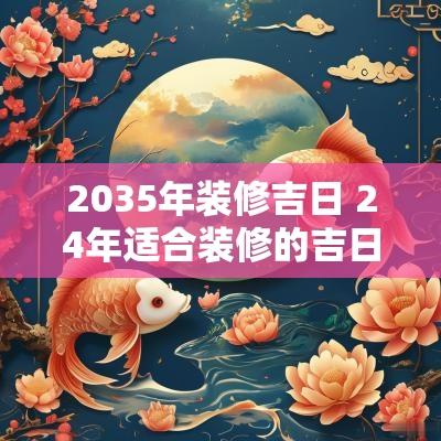 2035年装修吉日 24年适合装修的吉日