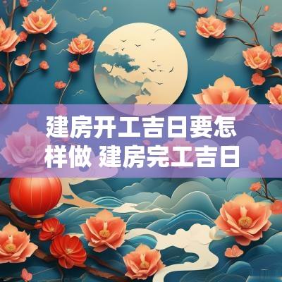 建房开工吉日要怎样做 建房完工吉日