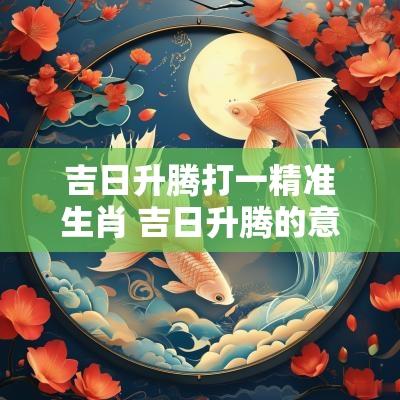 吉日升腾打一精准生肖 吉日升腾的意思是什么