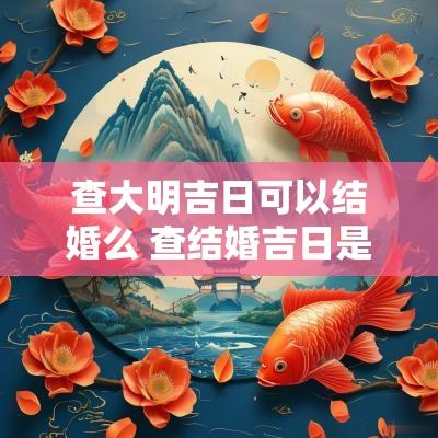 查大明吉日可以结婚么 查结婚吉日是按男的还是女的