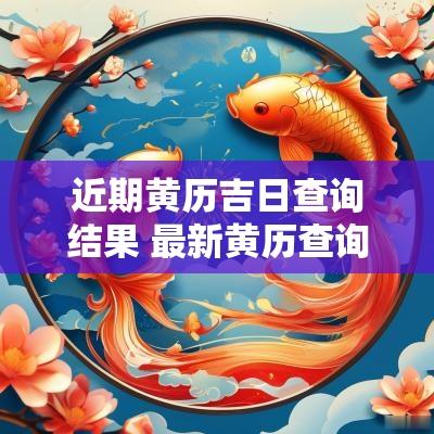 近期黄历吉日查询结果 最新黄历查询今天
