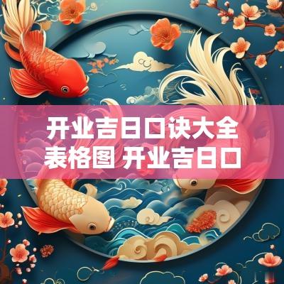 开业吉日口诀大全表格图 开业吉日口诀顺口溜