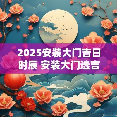 2025安装大门吉日时辰 安装大门选吉日时辰