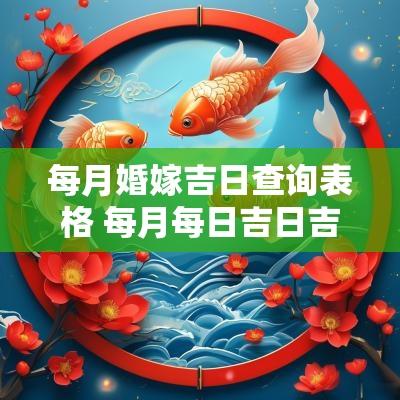 每月婚嫁吉日查询表格 每月每日吉日吉时查询