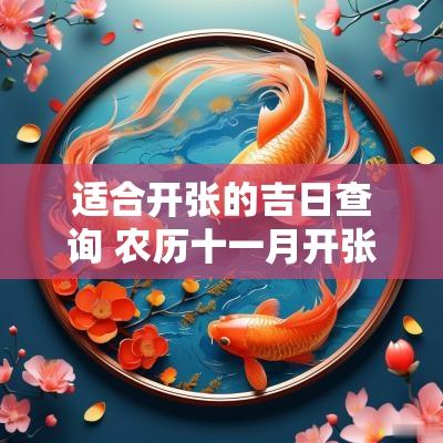 适合开张的吉日查询 农历十一月开张吉日
