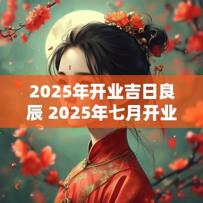 2025年开业吉日良辰 2025年七月开业吉日