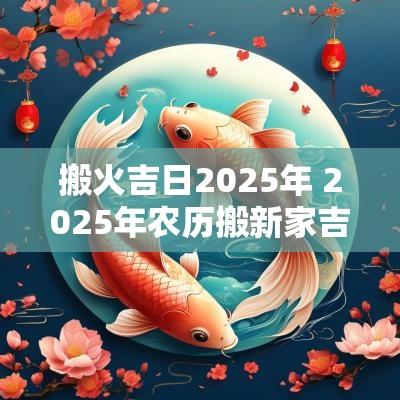搬火吉日2025年 2025年农历搬新家吉日