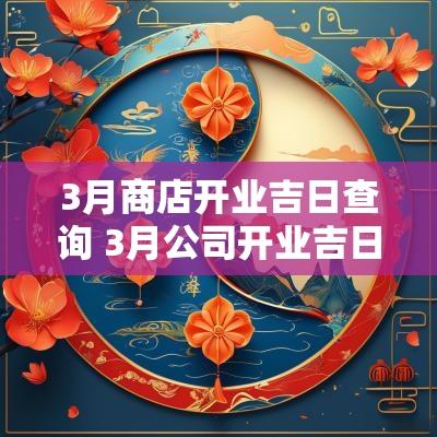 3月商店开业吉日查询 3月公司开业吉日