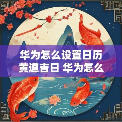 华为怎么设置日历黄道吉日 华为怎么打开农历日历算日子