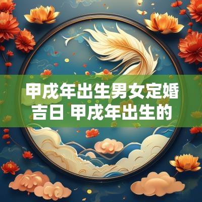 甲戌年出生男女定婚吉日 甲戌年出生的婚配哪年的最好