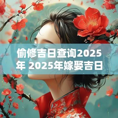 偷修吉日查询2025年 2025年嫁娶吉日吉时