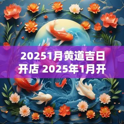 20251月黄道吉日开店 2025年1月开市黄道吉日查询