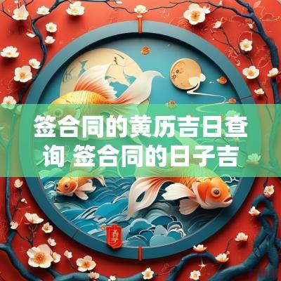 签合同的黄历吉日查询 签合同的日子吉日