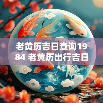 老黄历吉日查询1984 老黄历出行吉日1984年