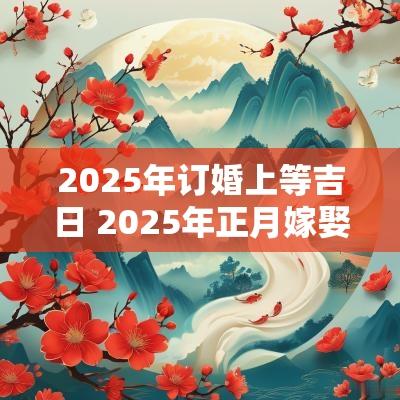 2025年订婚上等吉日 2025年正月嫁娶吉日