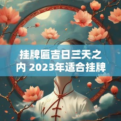 挂牌匾吉日三天之内 2025年适合挂牌匾的吉日