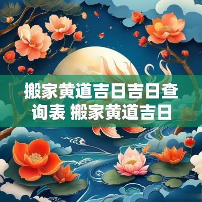 搬家黄道吉日吉日查询表 搬家黄道吉日大全表