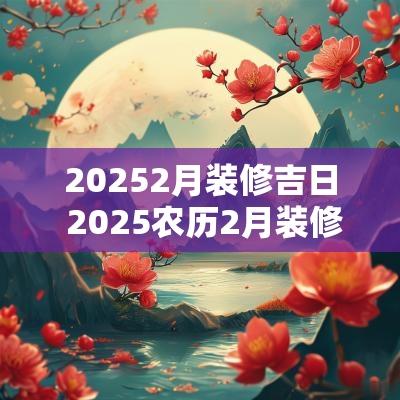 20252月装修吉日 2025农历2月装修吉日