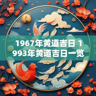 1967年黄道吉日 1993年黄道吉日一览表