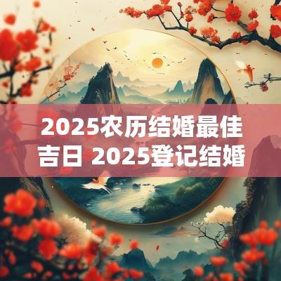 2025农历结婚最佳吉日 2025登记结婚吉日吉时