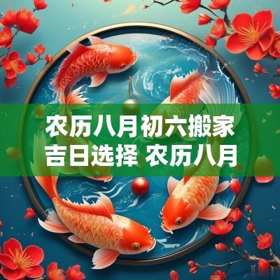农历八月初六搬家吉日选择 农历八月初六搬家是吉日吗