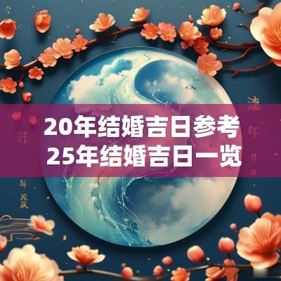 20年结婚吉日参考 25年结婚吉日一览表