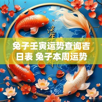兔子壬寅运势查询吉日表 兔子本周运势