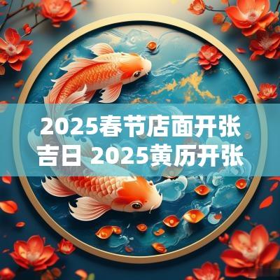 2025春节店面开张吉日 2025黄历开张吉日查询