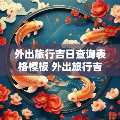 外出旅行吉日查询表格模板 外出旅行吉日有哪些日子