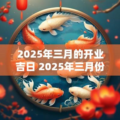 2025年三月的开业吉日 2025年三月份开张吉日