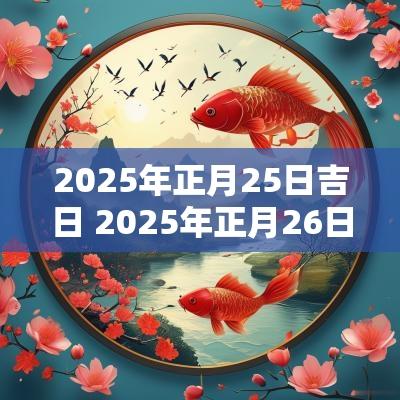 2025年正月25日吉日 2025年正月26日吉日