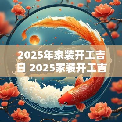 2025年家装开工吉日 2025家装开工吉日吉时