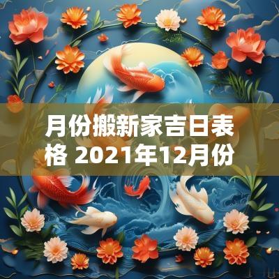 月份搬新家吉日表格 2025年12月份搬新家吉日一览表