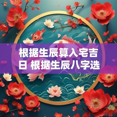 根据生辰算入宅吉日 根据生辰八字选黄道吉日