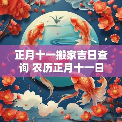 正月十一搬家吉日查询 农历正月十一日适合搬家吗