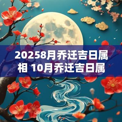 20258月乔迁吉日属相 10月乔迁吉日属相