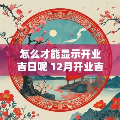 怎么才能显示开业吉日呢 12月开业吉日吉时查询