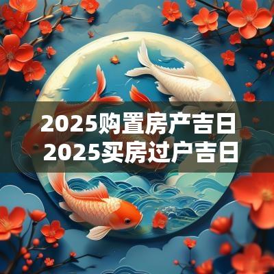 2025购置房产吉日 2025买房过户吉日查询