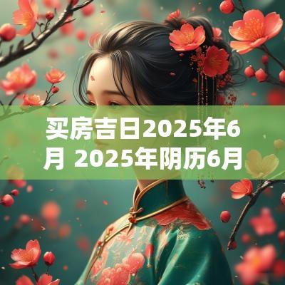 买房吉日2025年6月 2025年阴历6月的吉日