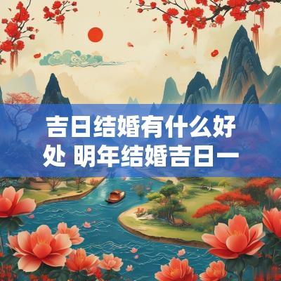 吉日结婚有什么好处 明年结婚吉日一览表