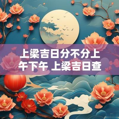 上梁吉日分不分上午下午 上梁吉日查询