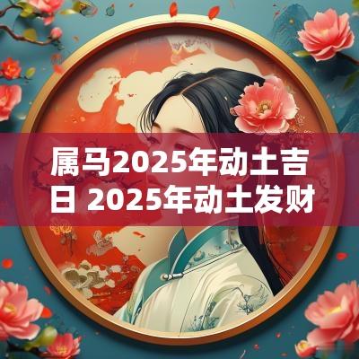 属马2025年动土吉日 2025年动土发财吉日