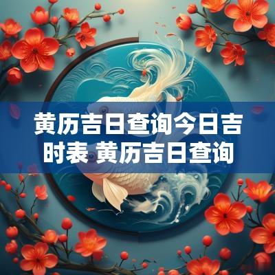 黄历吉日查询今日吉时表 黄历吉日查询2025今天