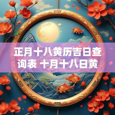 正月十八黄历吉日查询表 十月十八日黄历吉日