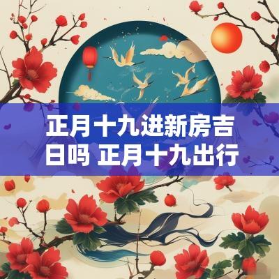 正月十九进新房吉日吗 正月十九出行是吉日